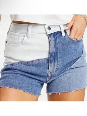 Hollister - Colorblock Mom Denim Shorts